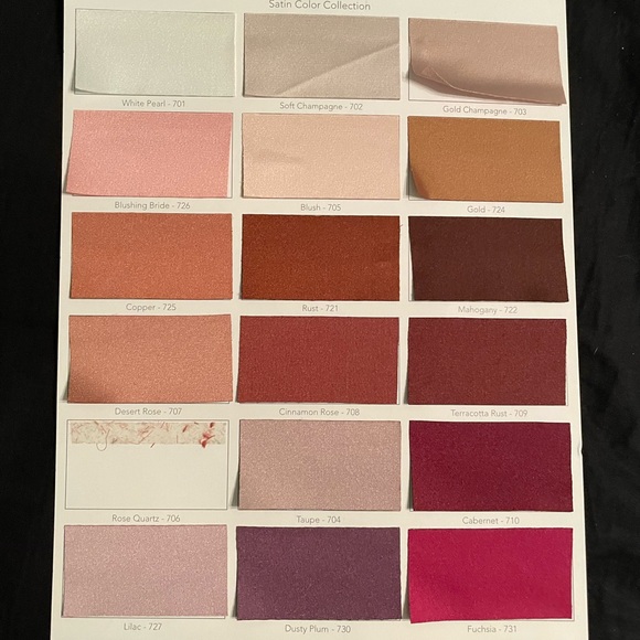 Color/Material swatches from Azzazie and Revelry - Picture 4 of 5